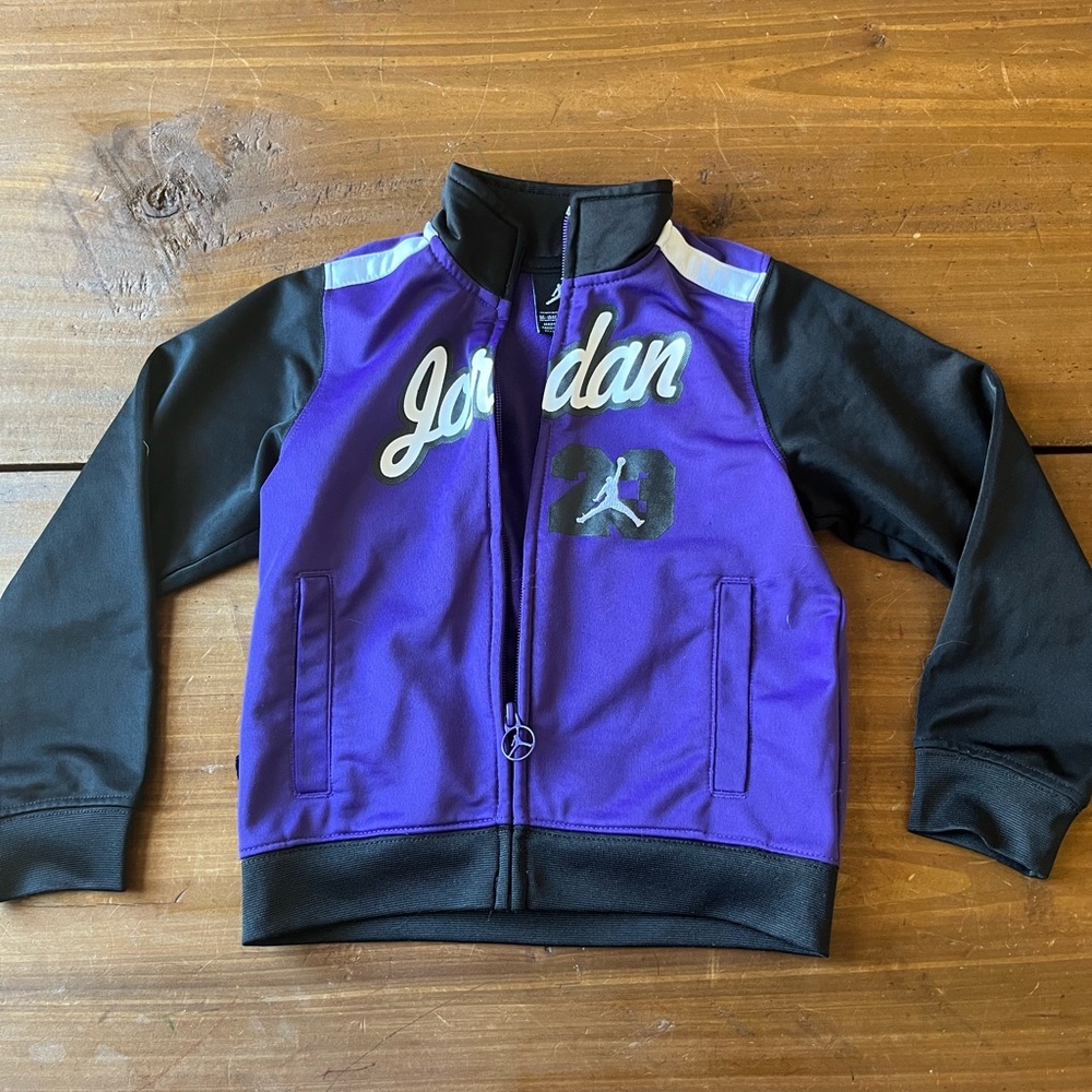 4T Toddler Jordan Black and Purple Zip-Up Jacket